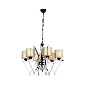 Lustru suspendat cu lanț VARANA 6xE27/40W/230V negru/crom lucios imagine