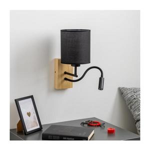 Lampă LED de perete Brilagi NUBILA WOOD 1xE27/25W/230V + LED/3W stejar/negru imagine