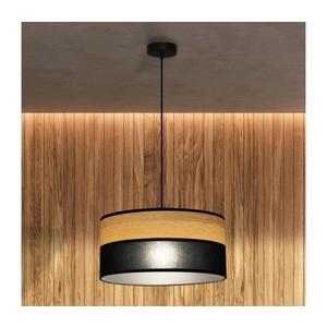 Lustră suspendată pe cablu ALBA, 1xE27/15W/230V, Ø 40 cm, negru/maro imagine