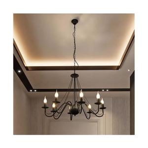 Lustră suspendată pe lanț MALBO, 8xE14/10W/230V, neagră imagine