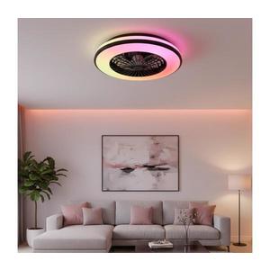 VENTELUX plafonieră cu lator LED RGBW 48W/230V, dimabilă, neagră + telecomandă imagine