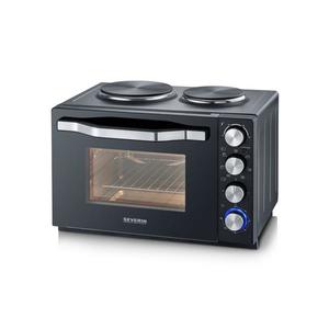 Severin TO 2074 - Cuptor cu convecție, grill și plite electrice, 2500W/230V, 30 l, negru imagine