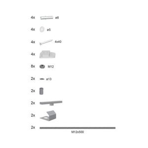 Ravak B23600000N - Set de montare pentru panouri de cadă, 34 buc. imagine