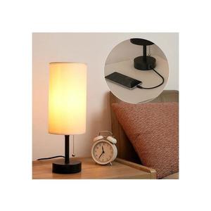 Brilagi - Lampă de masă TABLON cu port USB 1xE27/25W/230V negru/crem imagine