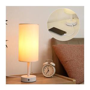 Brilagi - Lampă de masă TABLON cu port USB, 1xE27/25W/230V, alb/crem imagine