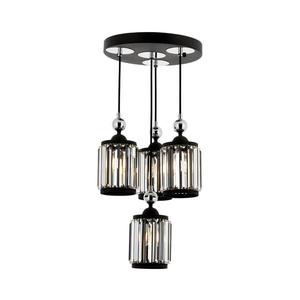 Lustră suspendată pe cablu CRYSTALLINE, 4xE27/40W/230V, negru imagine