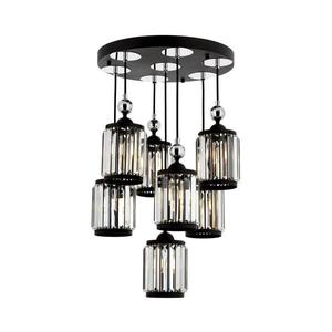 Candelabru suspendat pe cablu CRYSTALLINE 7xE27/40W/230V, negru imagine