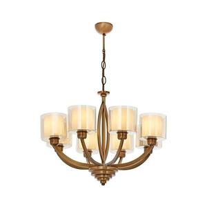 Candelabru LAHORE cu lanț 8xE27/40W/230V, culoare bronz imagine