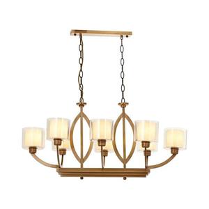 Lustru cu lanț LAHORE 8xE27/40W/230V bronz imagine