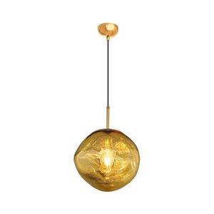 Pendul pe cablu CRUMPLED, 1x E27, 24W, 230V, Ø 26 cm, auriu imagine