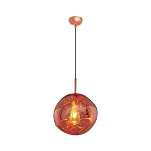 Pendul pe cablu CRUMPLED, 1x E27, 24W, 230V, Ø 26 cm, finisaj cupru imagine