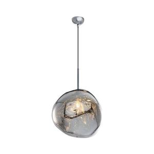 Lustră suspendată pe cablu CRUMPLED, 1xE27/24W/230V, Ø 36 cm, fumurie imagine