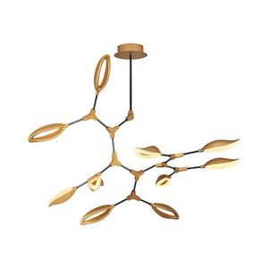 Lustru LED cu tijă ASTI, 10x LED, 7W, 230V, 3000K, auriu imagine