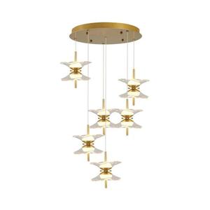 Candelabru LED pe cablu BUTTERFLY 12xLED/5W/230V 3000K auriu imagine