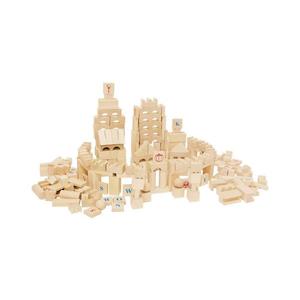 2Kids Toys - Set de 220 cuburi din lemn cu finisaj natural imagine