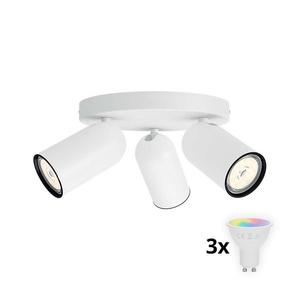 Philips - Spot LED RGBW dimmabil PONGEE 3xGU10/4, 8W/230V, alb + telecomandă imagine