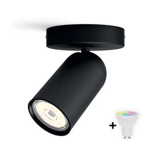 Philips - Spot LED RGBW dimerizabil PONGEE 1xGU10/4, 8W/230V, negru + telecomandă imagine
