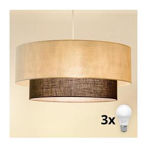 Brilagi - Lustră LED suspendată în stil Boho, 3xE27/15W/230V, Ø 60 cm, crem/maro imagine