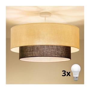 Brilagi - Plafonieră LED BOHO STYLE, 3x E27, 15W, 230V, Ø 60 cm, crem/maro imagine