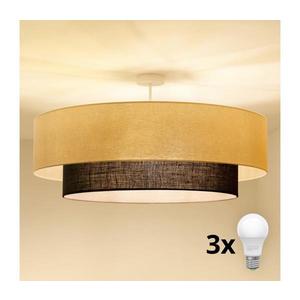 Brilagi - Lustru aplicat LED Boho, 3 x E27, 15 W, 230 V, diametru 80 cm, crem/maro imagine