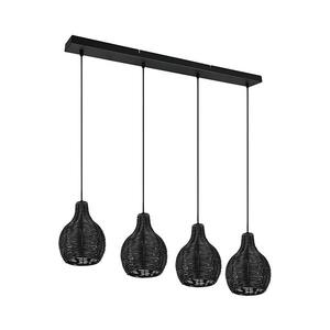 Reality - Lustră pe cablu SPROUT 4xE14/30W/230V negru/ratan imagine