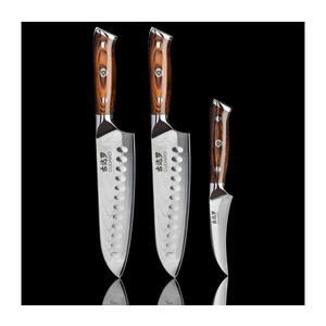 Set Gudaro: 2 x cuțit Santoku de bucătărie FENG 7, 5" + 1 x cuțit pentru fructe FENG 3, 5" imagine