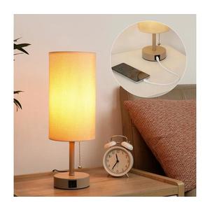 Brilagi - Lampă de masă TABLON cu port USB 1xE27/25W/230V bej imagine