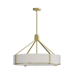 Open Design OR85662 - Lustru pe tijă DORETTO, 6xE27/15W/230V, Ø70 cm, auriu/alb imagine