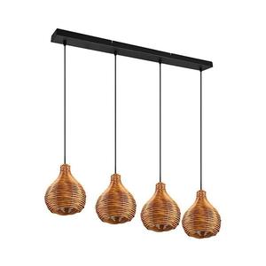 Reality SPROUT - Lustru suspendat pe cablu, 3x E14/40W/230V, maro/ratan imagine