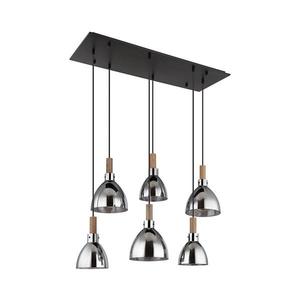 Globo 15550-6H - Lustră suspendată pe cablu MATTEA 6xE27/6W/230V negru/fumuriu imagine