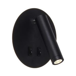 Zuma Line W4107-BK-LED Aplica spot de perete CIRCA, LED 5, 5 W/230 V + LED 2, 5 W, negru imagine