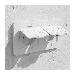 Brilagi - Priză dublă încastrabilă pentru exterior, montaj în pardoseală, IP55, albă, dreptunghiulară imagine