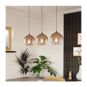 Eglo 901924 - Lustru suspendat pe cablu ARISCANI 3xE27/60W/230V negru/bej/fumuriu imagine