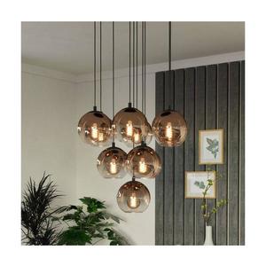 Eglo 901926 - Candelabru suspendat pe cablu ARISCANI 10xE27/60W/230V negru/bej/fumuriu imagine