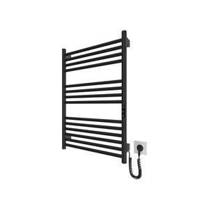 Radiator baie tip scară HF GREENWICH, 170W/230V, 77x53 cm, negru, cu racordare pe partea dreaptă, țevi rotunde imagine