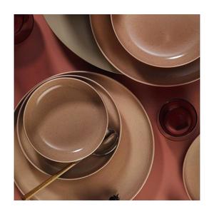 Set de masă din porțelan, 16 piese, maro/bej imagine