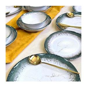 Set veselă 24 piese, ceramică, alb/antracit imagine