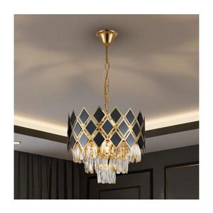 Brilagi - Candelabru cu lanț CRISTAL 5xE14/40W/230V Ø 38 cm auriu/negru imagine