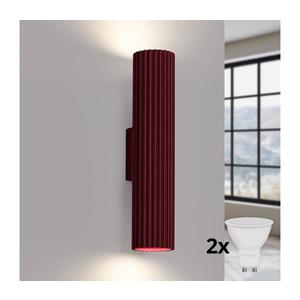 Brilagi - Aplică de perete LED CRESTO 2xGU10/10W/230V 30 cm bordo imagine