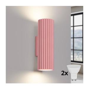 Brilagi - Lampă de perete LED CRESTO 2xGU10/10W/230V 20 cm roz imagine
