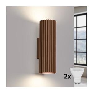 Brilagi - LED Aplică de perete CRESTO 2xGU10/10W/230V 20 cm maro imagine