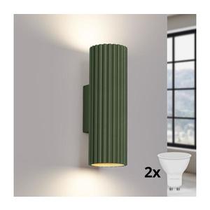 Brilagi - Aplica LED de perete CRESTO 2xGU10/10W/230V 20 cm verde imagine