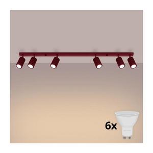 Brilagi - Plafonieră LED CRESTO cu 6 spoturi GU10, 10W, 230V, burgundiu imagine