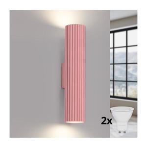 Brilagi - Aplică LED de perete CRESTO 2xGU10/10W/230V 30 cm roz imagine