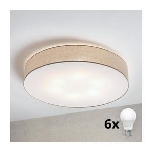 Brilagi - Plafonieră LED SIRIJA, 6xE27/60W/230V, Ø 80 cm, bej imagine
