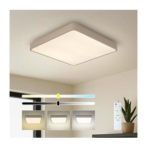Brilagi-LED Plafonieră LED POOL, 36W, 230V, 3000-6000K, 40x40 cm, bej, cu dimmer și telecomandă imagine