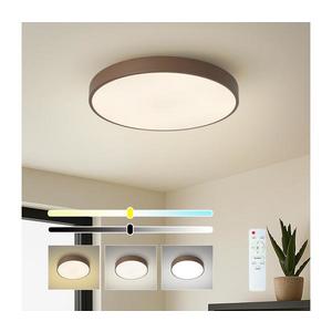 Brilagi - Plafonieră LED dimabilă POOL, 48W, 230V, 3000–6000K, Ø40 cm, maro + telecomandă imagine