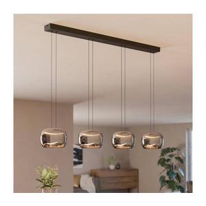 Eglo 390433 - Lustră LED dimabilă HORTUNAS pe cablu, 4 x LED, 5, 8 W, 230 V, negru/fumuriu imagine