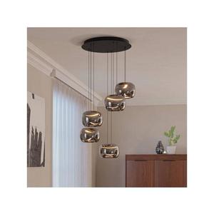 Eglo 390434 - Lustră LED dimmabilă pe cablu HORTUNAS 5xLED/5, 8W/230V negru/fumuriu imagine