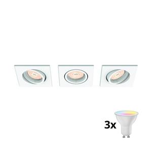Philips 50193/31/PN - Set 3x spoturi LED RGBW încastrate, dimmabile, 1x GU10/4, 8W/230V, alb + telecomandă imagine